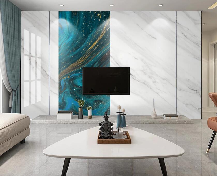 3D Peacock Blue 114 Wall Murals