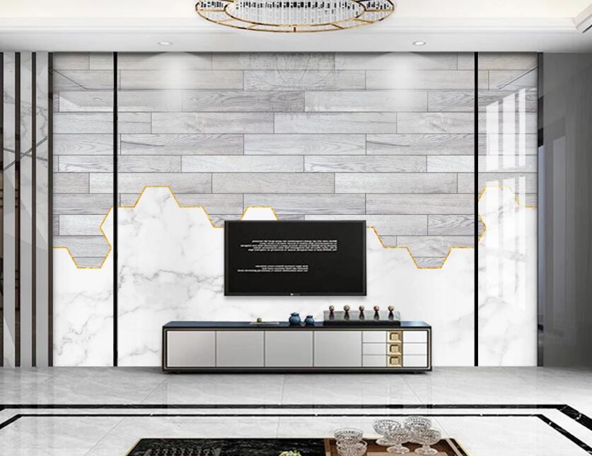 3D Gray Long Brick 107 Wall Murals