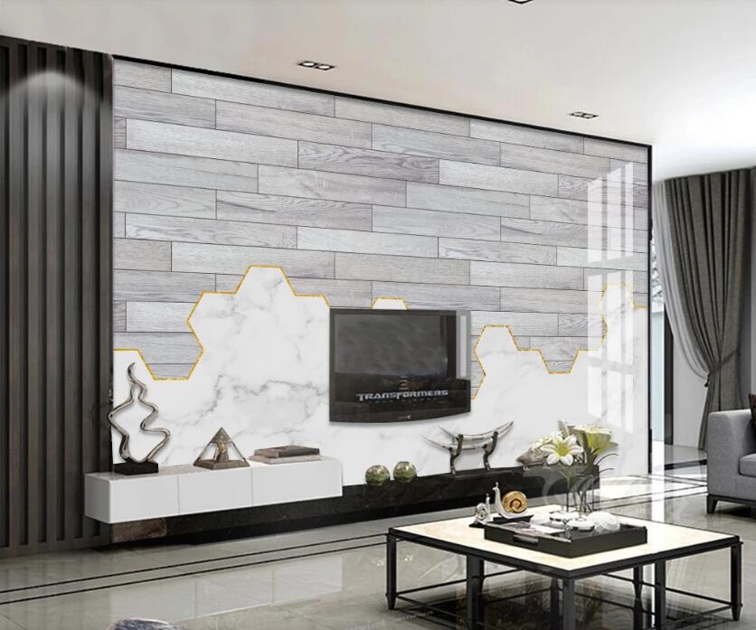 3D Gray Long Brick 107 Wall Murals