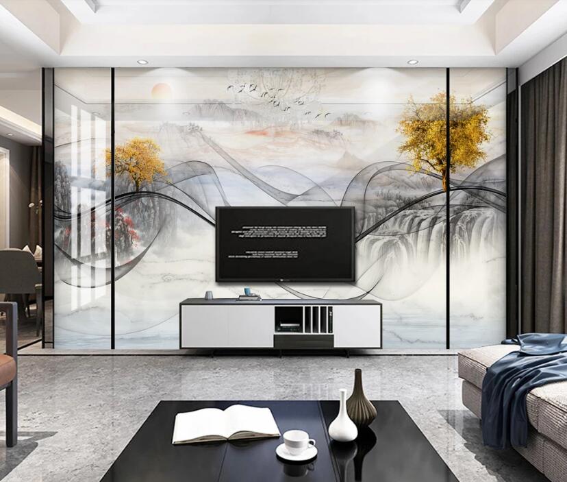 3D Beautiful Mountain View 098 Wall Murals