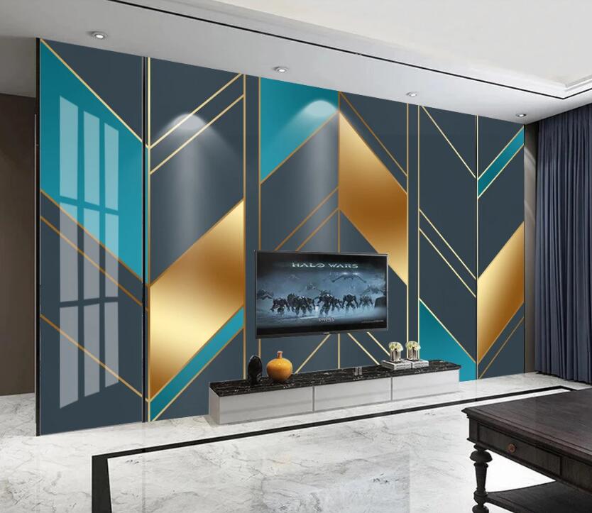 3D Three-color Quadrilateral 088 Wall Murals