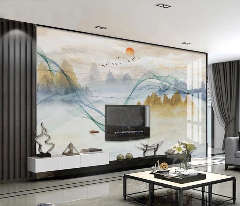 3D Dark Green Silk 082 Wall Murals