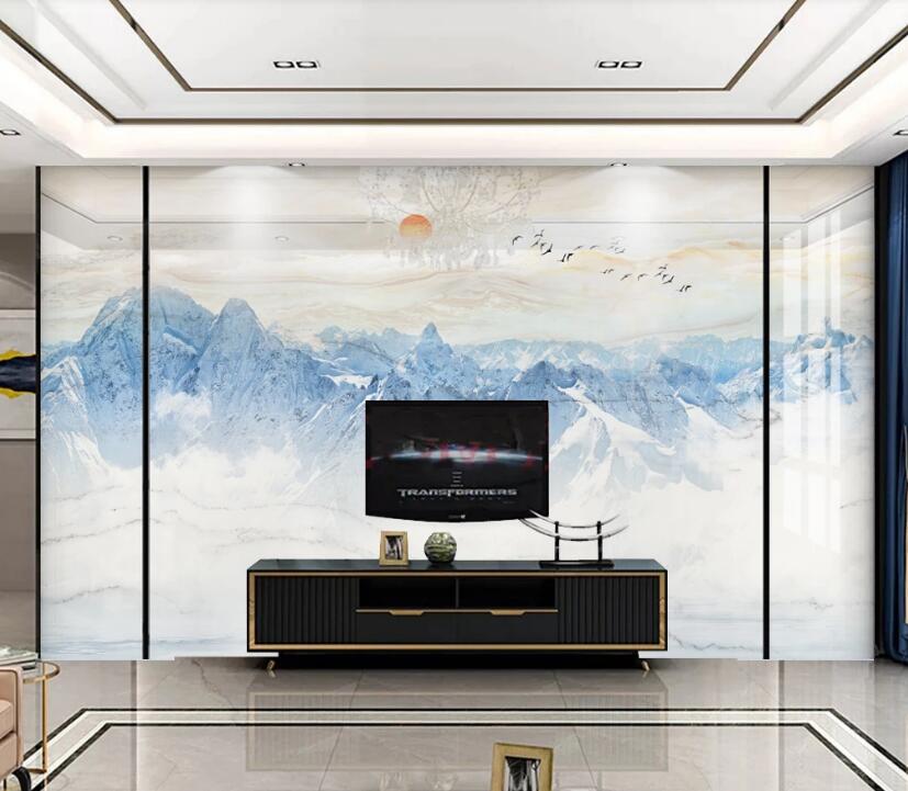 3D Blue Mountains 072 Wall Murals