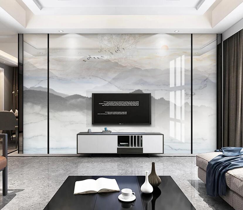 3D Misty Mountains 071 Wall Murals