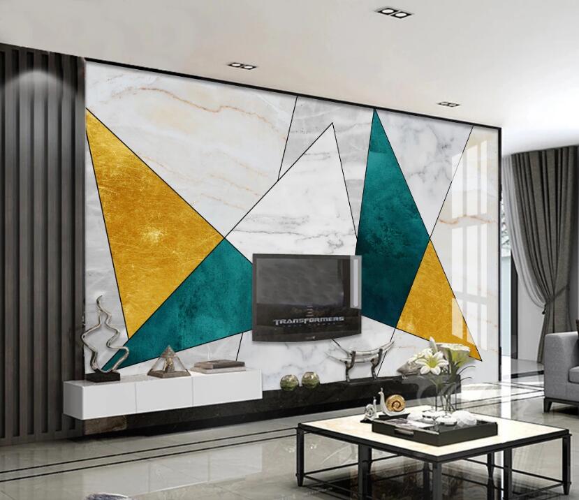 3D Two-color Triangle Block 069 Wall Murals