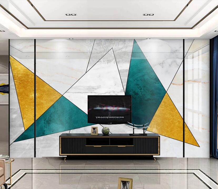 3D Two-color Triangle Block 069 Wall Murals