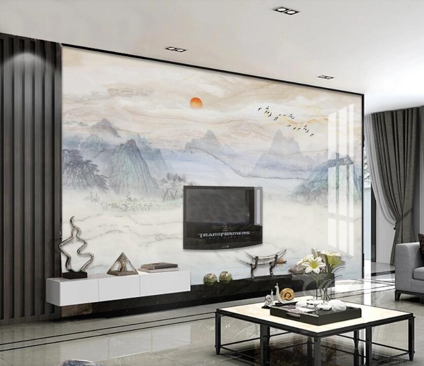 3D Colorful Mountains 062 Wall Murals