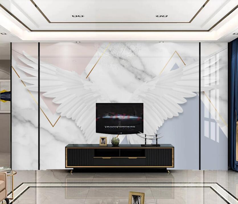 3D Spread White Wings 845  Wall Murals