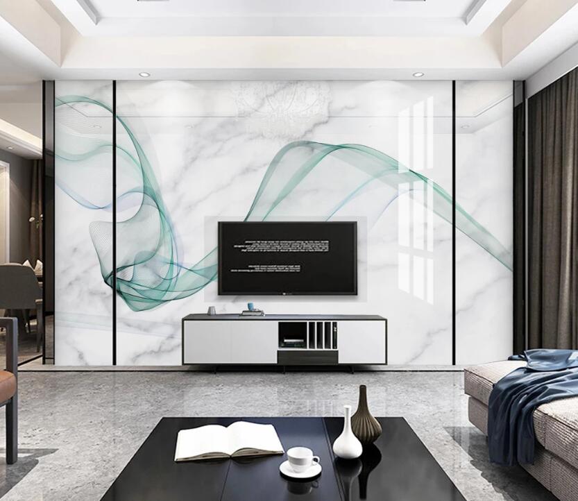 3D Light Green Ribbon 842  Wall Murals