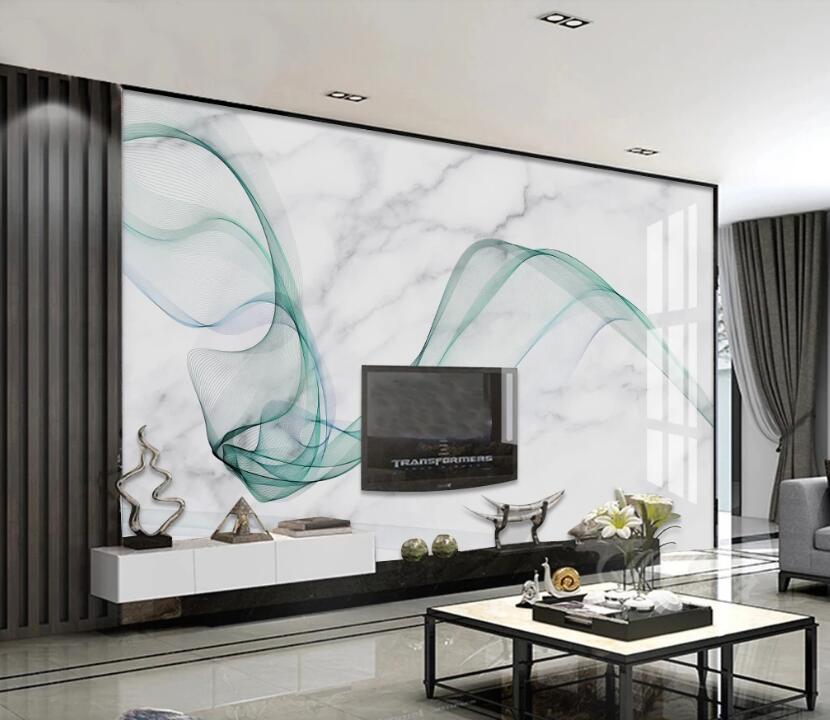 3D Light Green Ribbon 842  Wall Murals