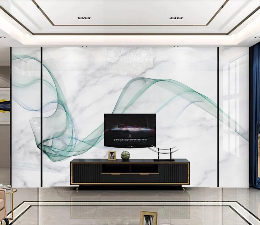 3D Light Green Ribbon 842  Wall Murals