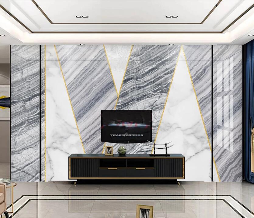 3D V-shaped Gray 837 Wall Murals