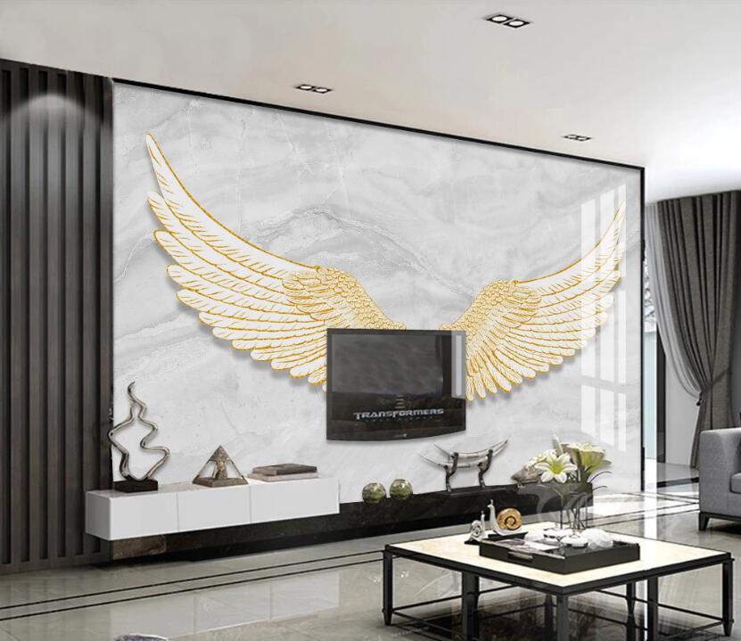 3D Golden Feather 800 Wall Murals