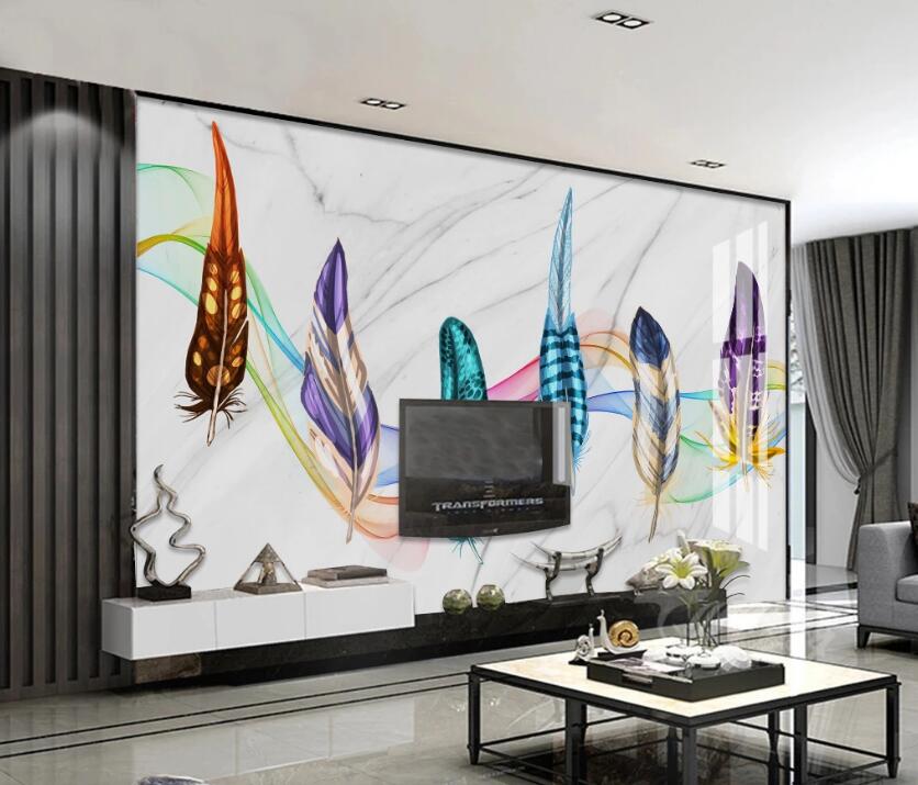 3D Six Feathers 799 Wall Murals