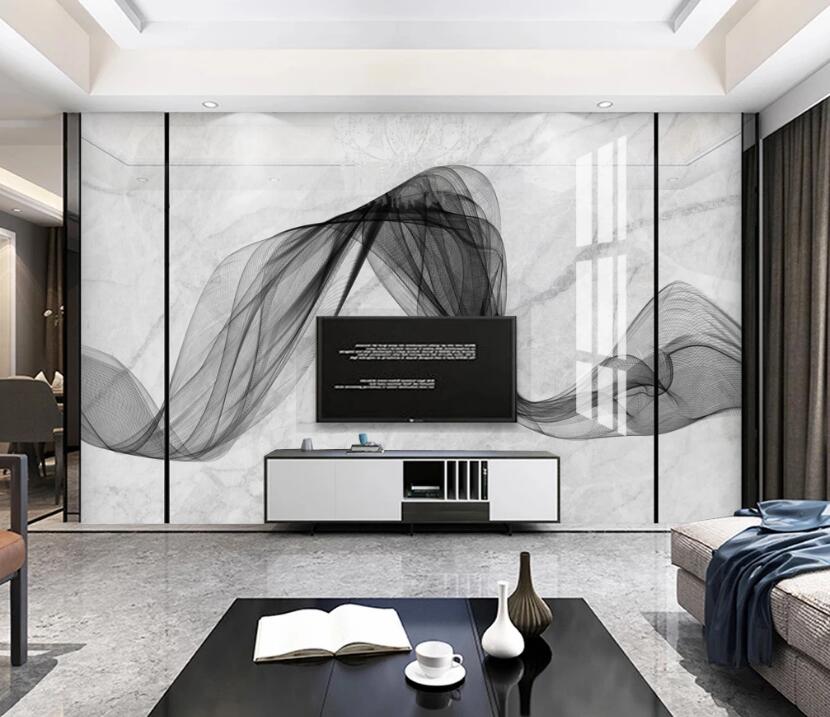 3D Scattered Ink Ribbons 796 Wall Murals