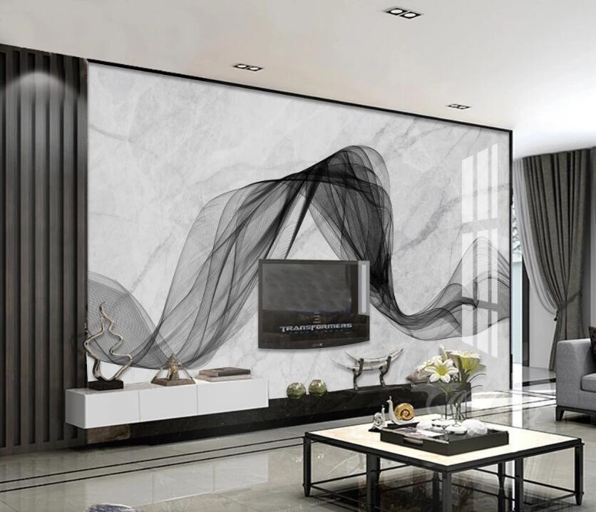3D Scattered Ink Ribbons 796 Wall Murals