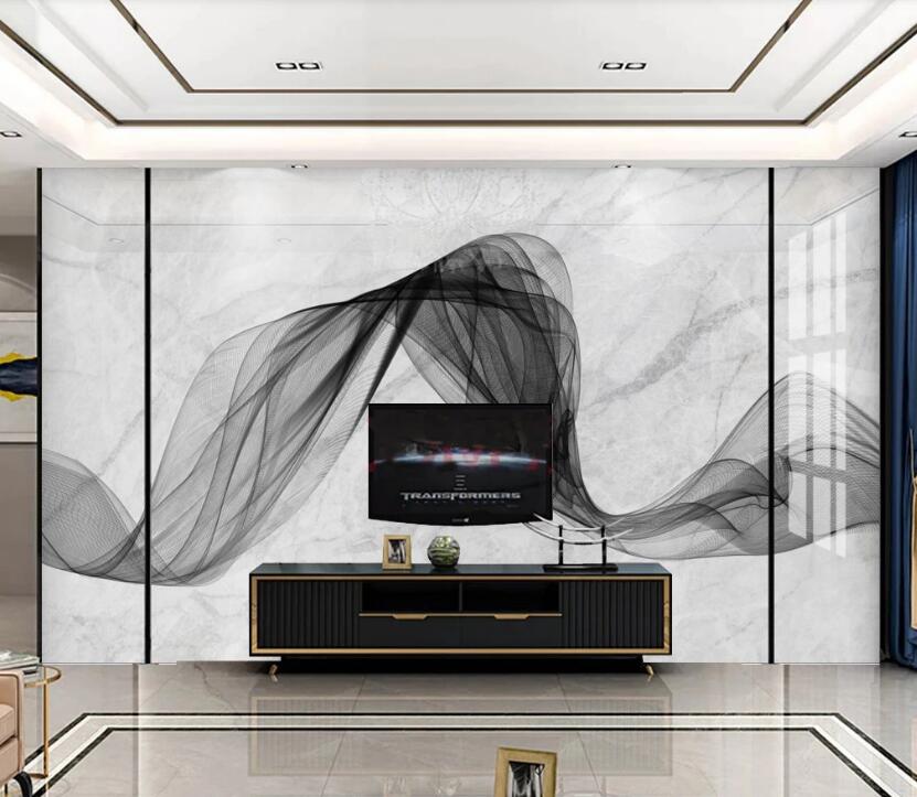 3D Scattered Ink Ribbons 796 Wall Murals