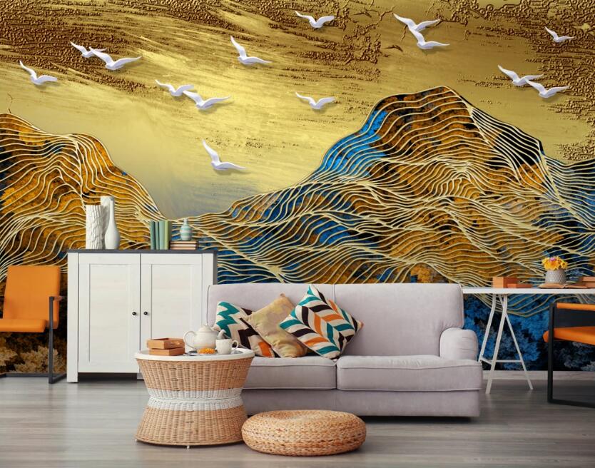 3D Golden Sky 795 Wall Murals