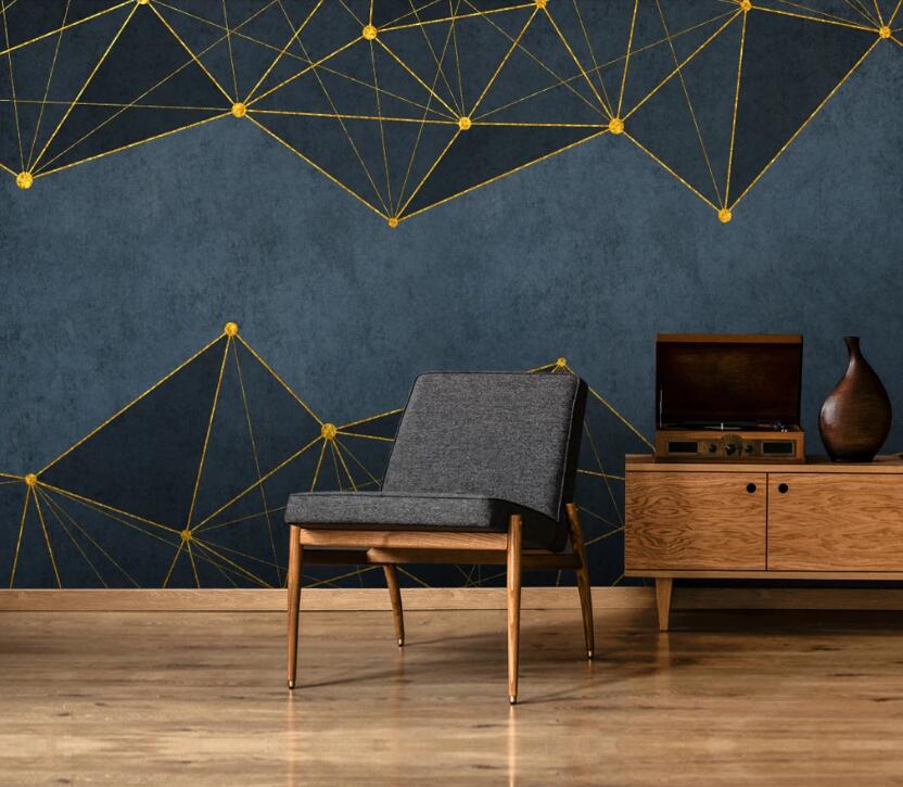 3D Dark Gold Dot Connection 793 Wall Murals