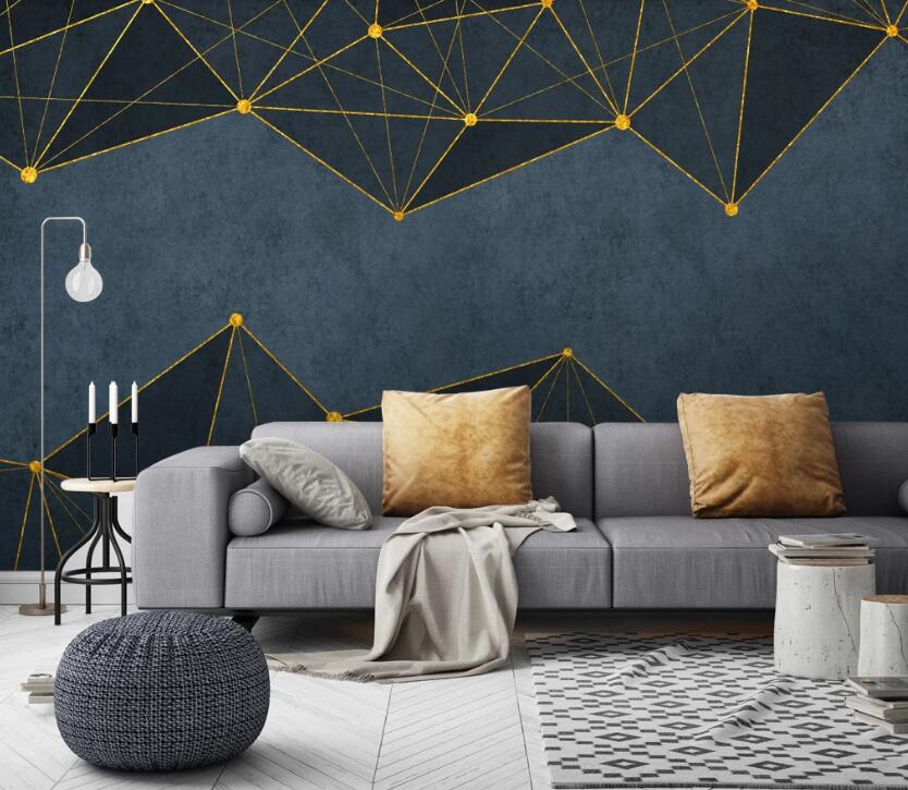 3D Dark Gold Dot Connection 793 Wall Murals