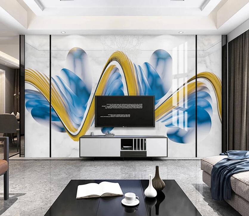 3D Rich Two-color Ribbon 790 Wall Murals