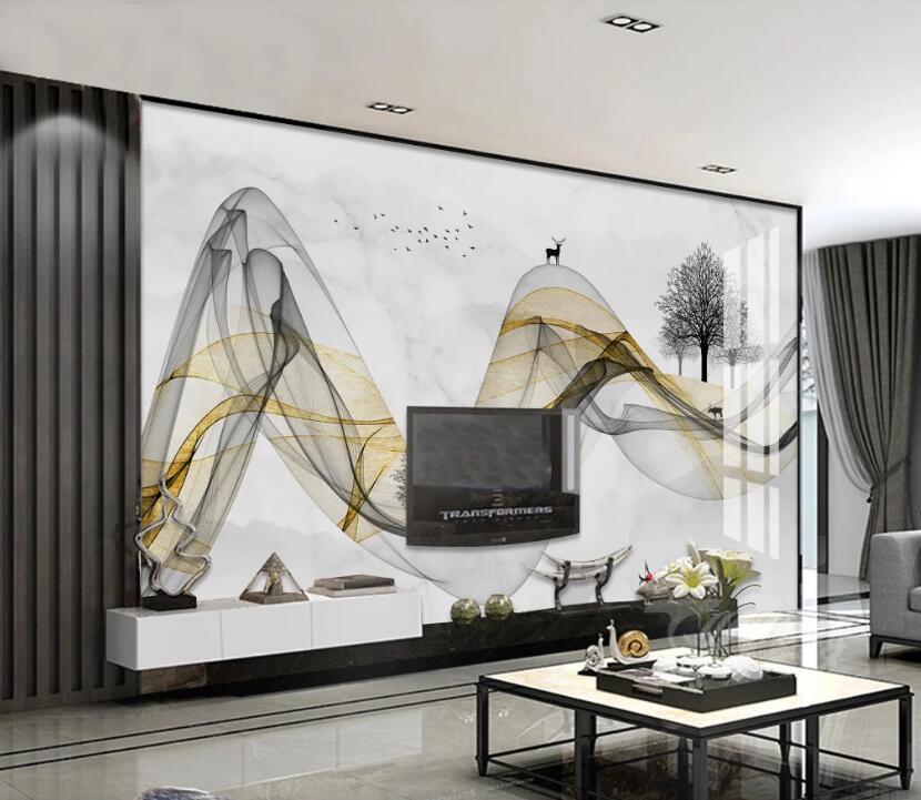 3D Ink Deer 782 Wall Murals