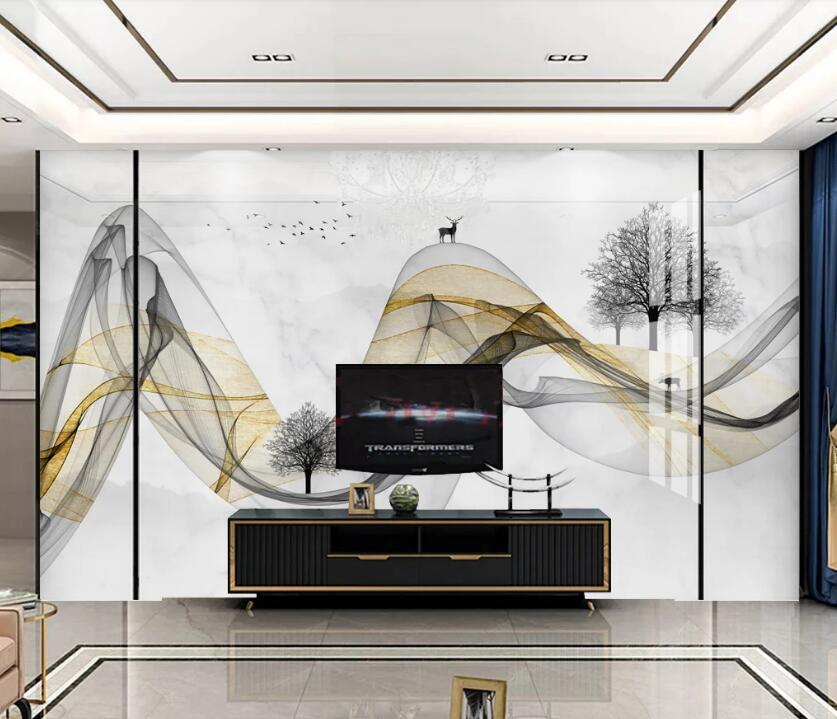 3D Ink Deer 782 Wall Murals