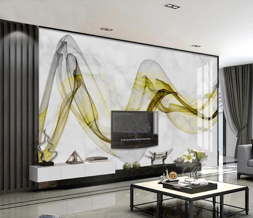 3D Gold Black Ribbon 771 Wall Murals