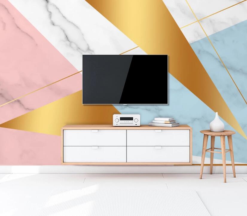 3D Five-color Triangle Stitching 766 Wall Murals