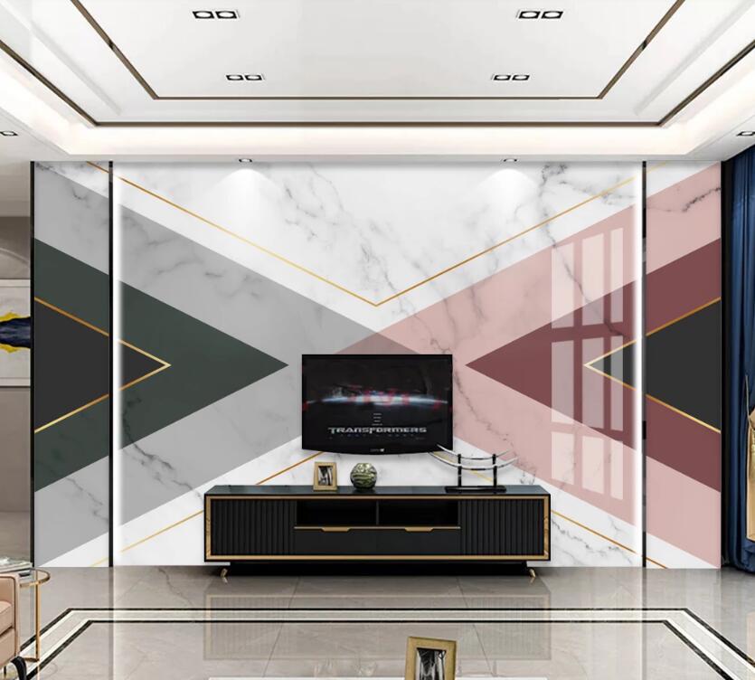 3D Morandi Stacked Triangles 764 Wall Murals