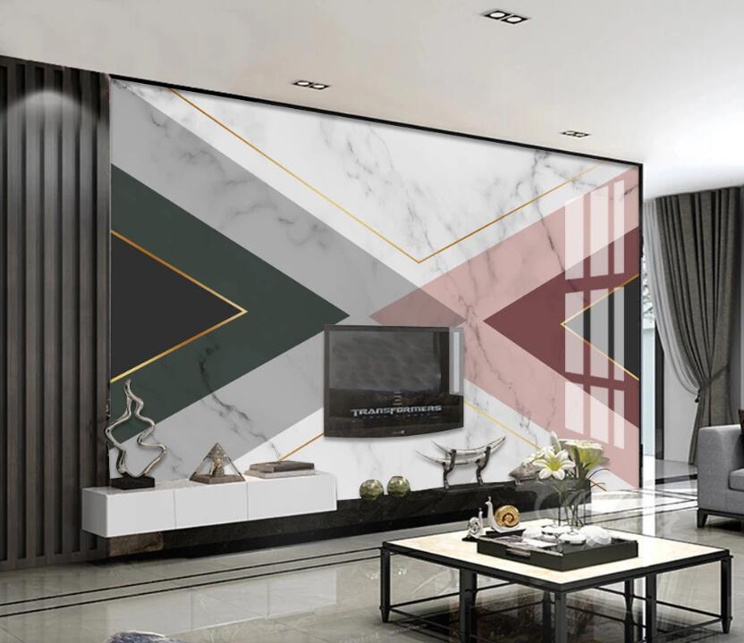 3D Morandi Stacked Triangles 764 Wall Murals