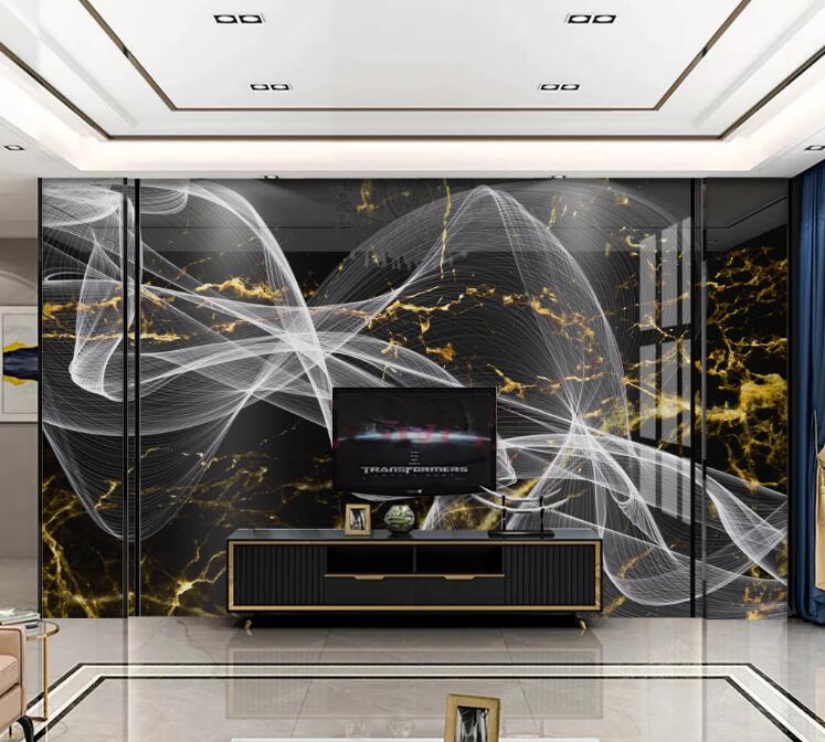 3D White Ribbon 451 Wall Murals