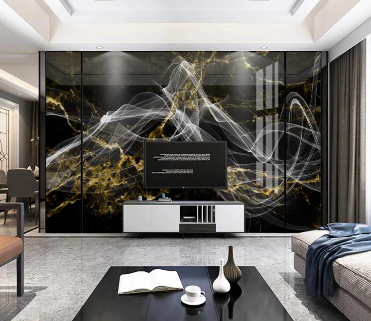 3D Black Misty 450 Wall Murals