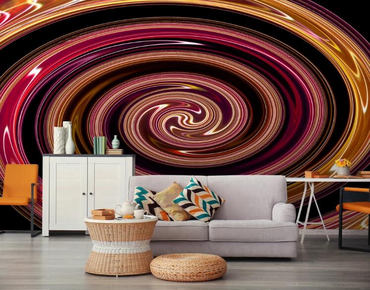 3D Circular Vortex 448 Wall Murals