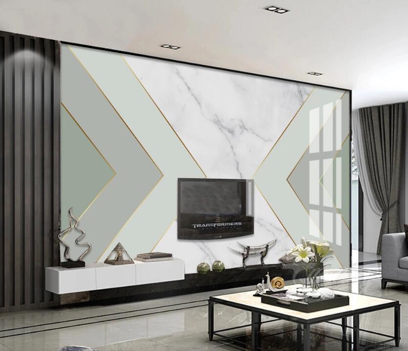3D Green Triangle Stitching 757 Wall Murals