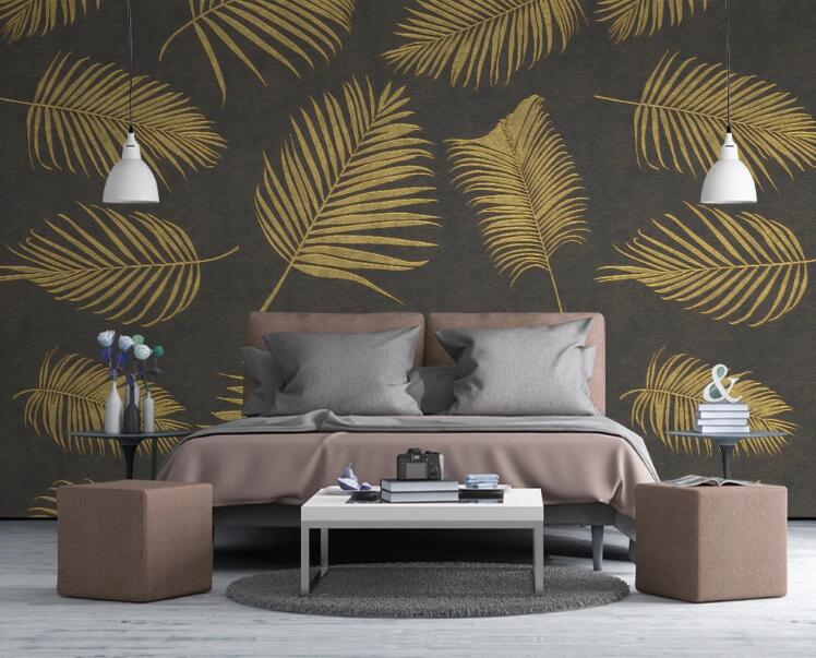 3D Yellow Feather 445 Wall Murals