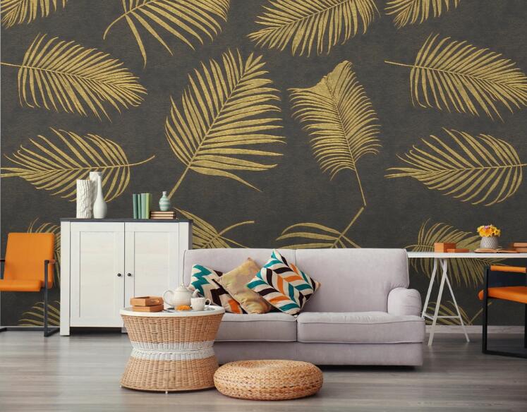 3D Yellow Feather 445 Wall Murals