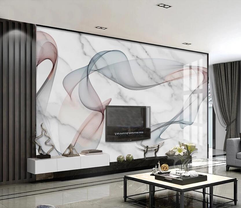 3D Three-color Flowing Ribbon 747 Wall Murals