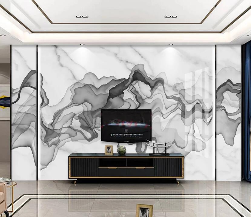 3D Wavy Ink Ribbon 745 Wall Murals