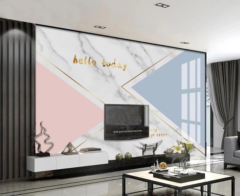 3D Powder Blue Split 743 Wall Murals