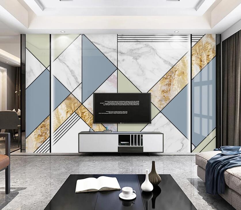 3D Geometric Interlaced Colors 738 Wall Murals