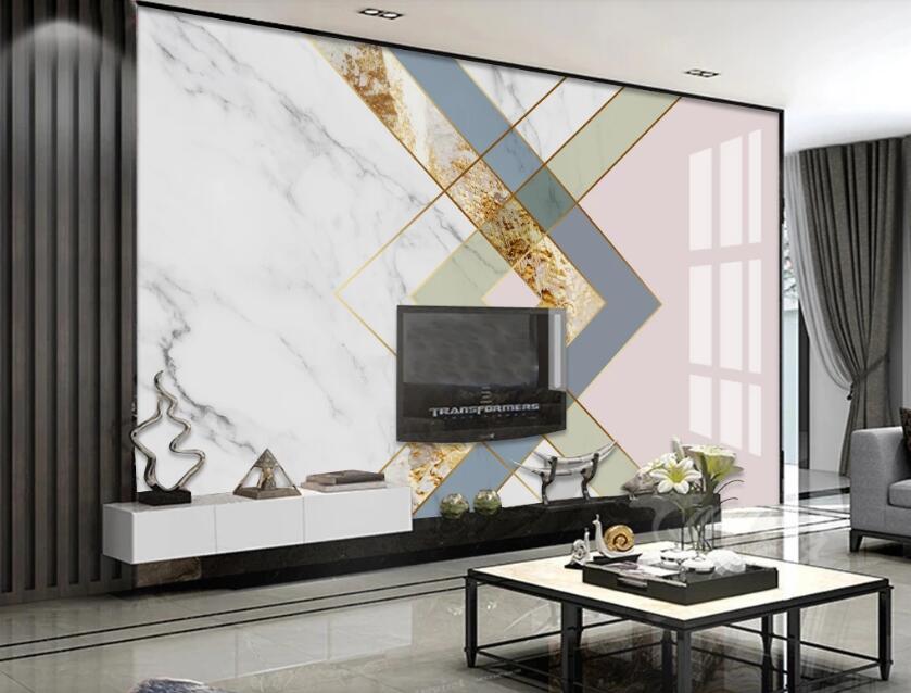 3D Elegant Interlaced Triangle 737 Wall Murals