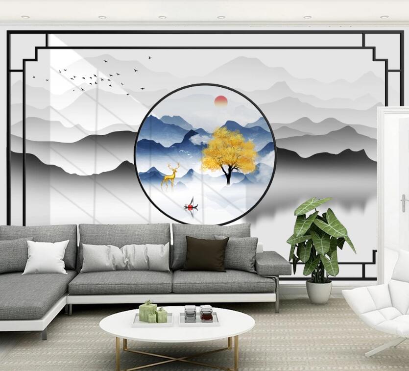 3D Frame The Landscape 732 Wall Murals