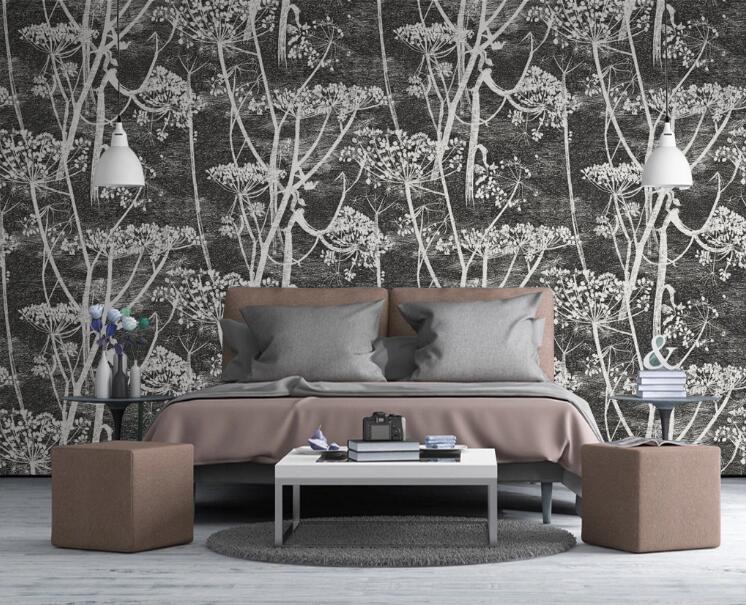 3D White Flower Cluster 438 Wall Murals