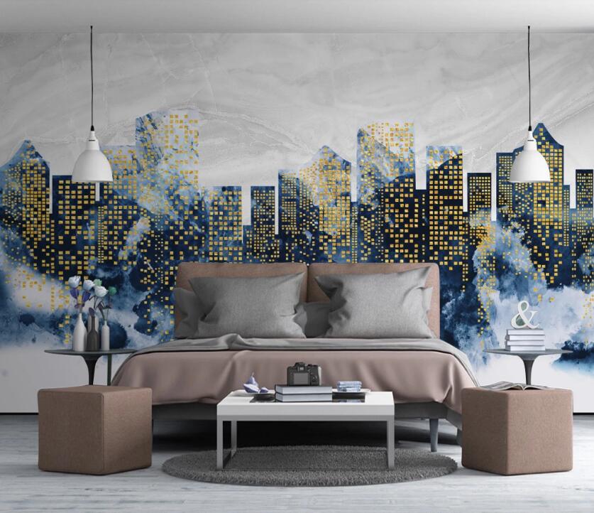 3D Light Point Building 714 Wall Murals