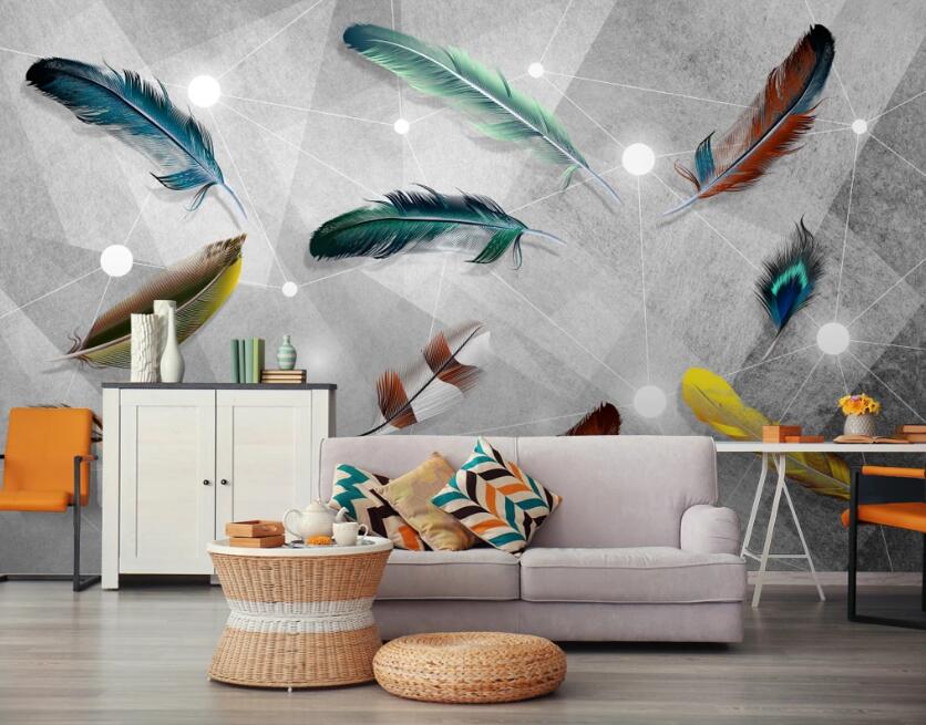 3D Different Ornate Feathers 713 Wall Murals