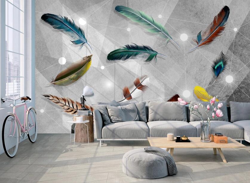 3D Different Ornate Feathers 713 Wall Murals