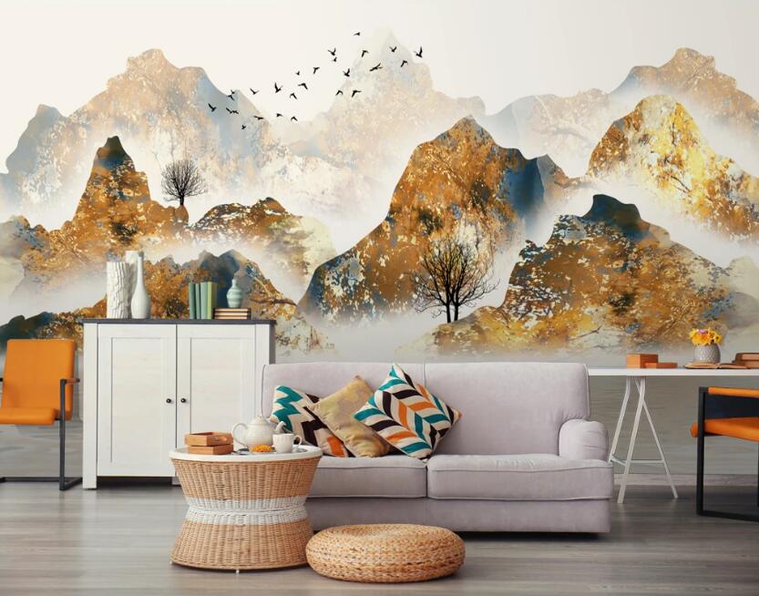3D Historical Mountains 696 Wall Murals