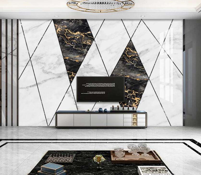 3D Two-color Quadrilateral 687 Wall Murals