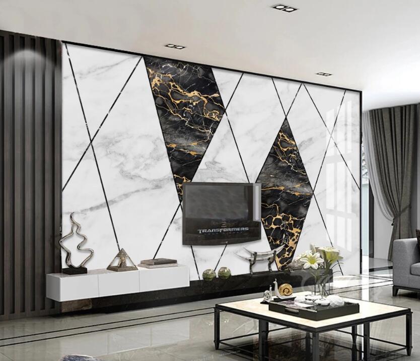 3D Two-color Quadrilateral 687 Wall Murals